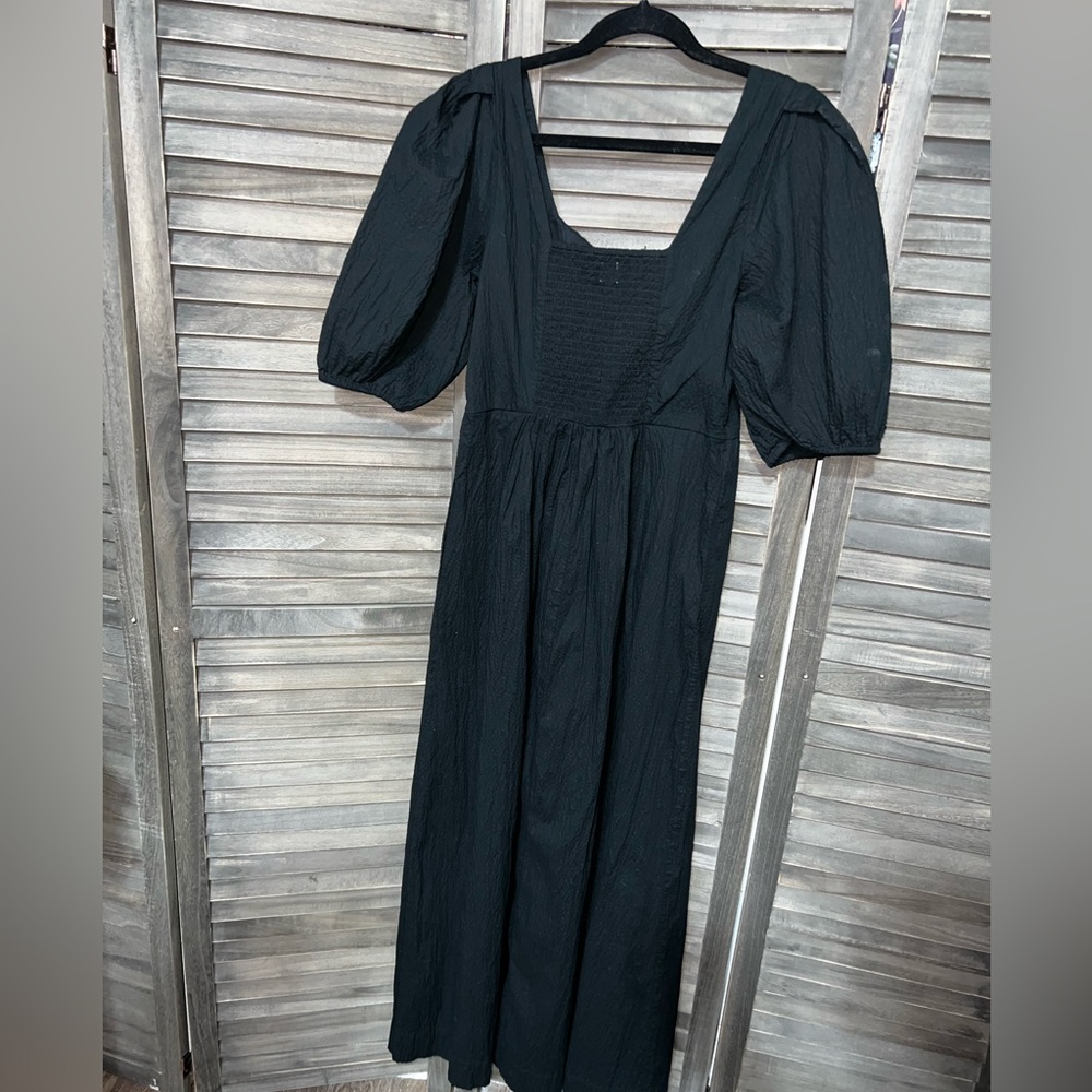 a new day NWT Black Puff Sleeve Dress size Medium Day to Evening ♣️🖤 - Picture 5 of 10